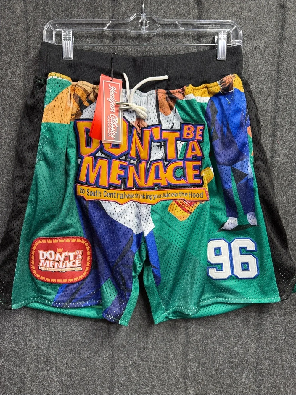 Headgear Don't Be A Menace Athletic Shorts - Green Multicolor